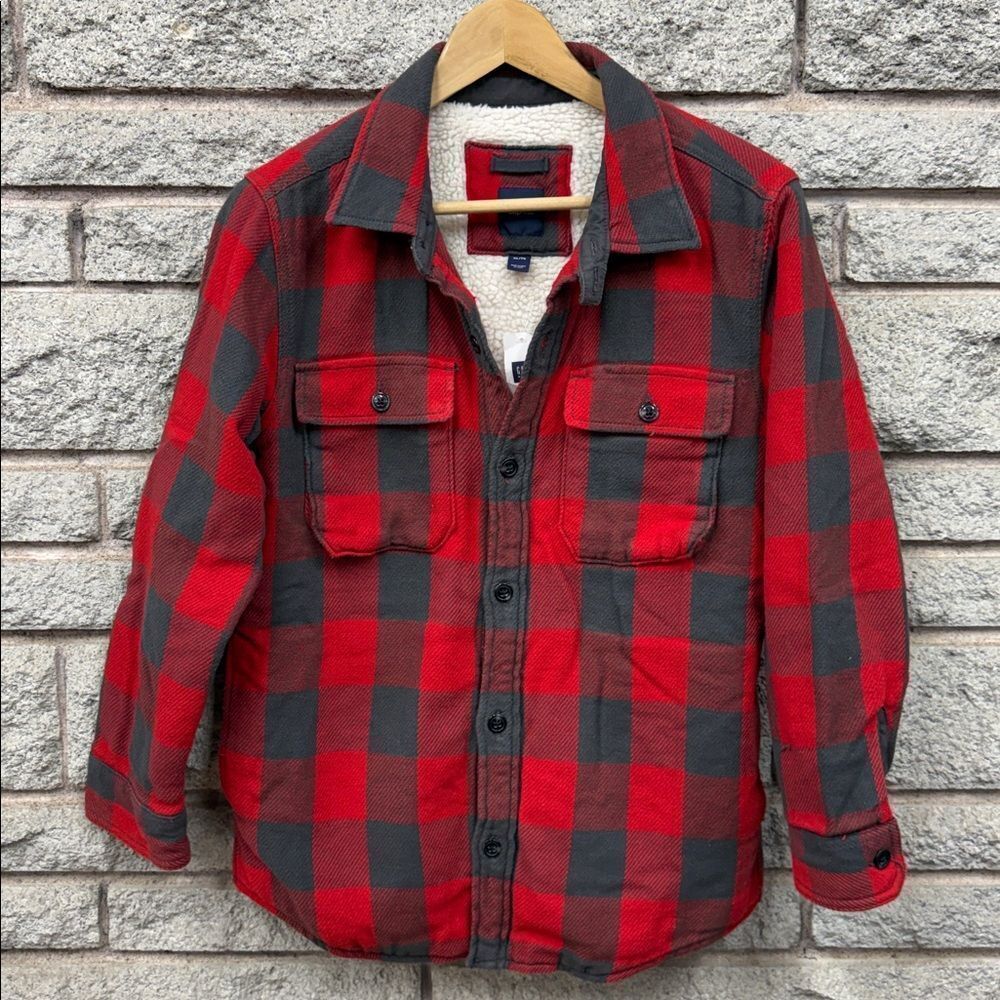 Vintage Gap Kids Sherpa Flannel Shirt Jacket